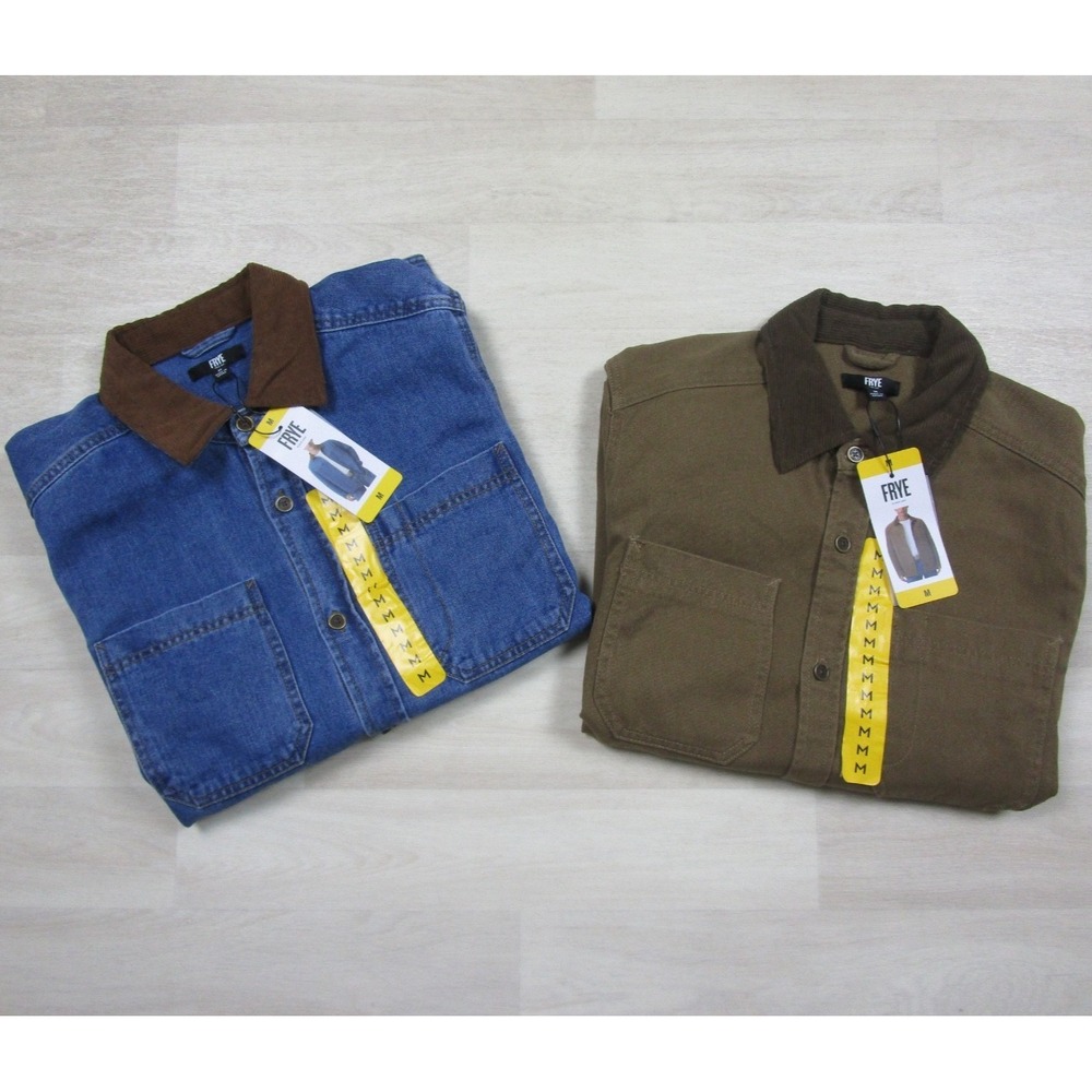 NWT Frye Barn Shacket Mens (M) Canvas Denim Corduroy Collar Workwear Lot of 2